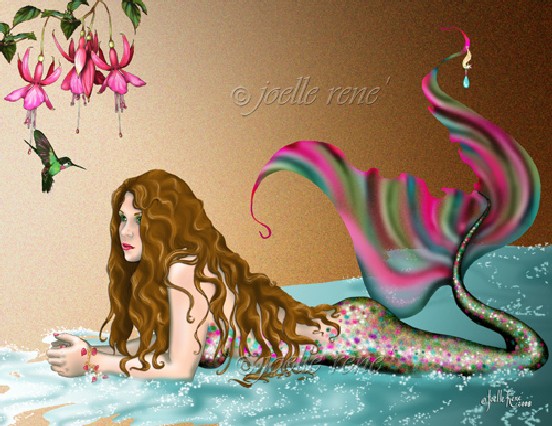 fish and bird mermaid illustration art example