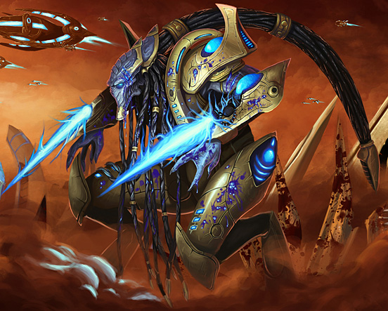 injured protoss zealot illustration art example