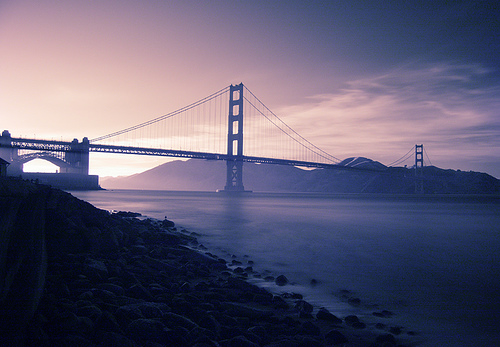 golden gate bridge at dusk long exposure example