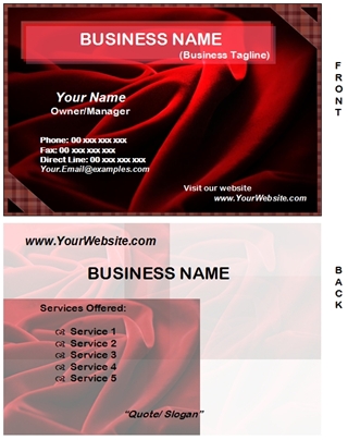fabrics business card example