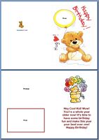 Kids Card:Bear Birthday Example