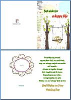 Wedding Card:Best Wishes For a Happy Life Example