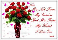 flowers from my heart love card example