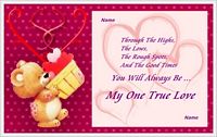 my one true love card example