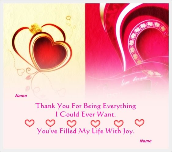 example of everything i could ever want love card