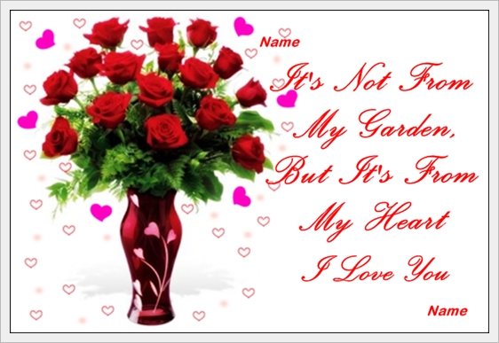 example of flowers from my heart love card