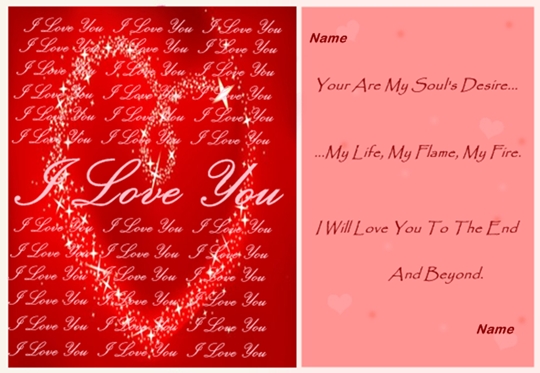 example of love until the end love card